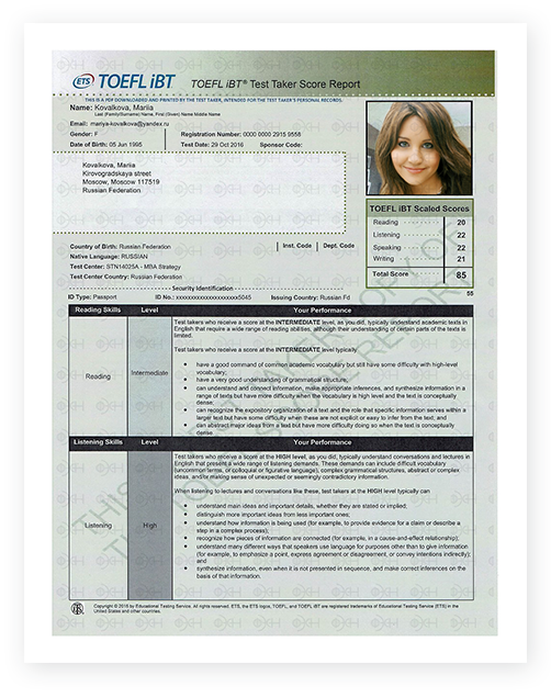BUY TOEFL CERTIFICATE